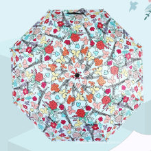 Windproof Portable Mini Full Print Flower Printing 5 Folding Umbrella with Custom Logo